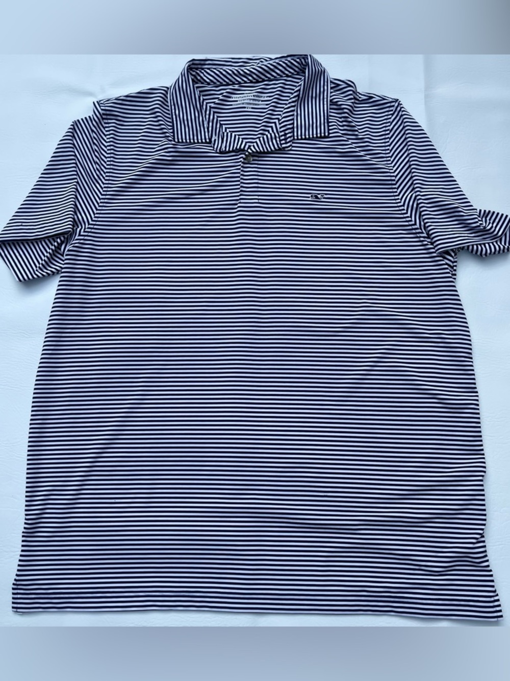 Vineyard Vines Navy and White Striped Polo men’s size 2XL